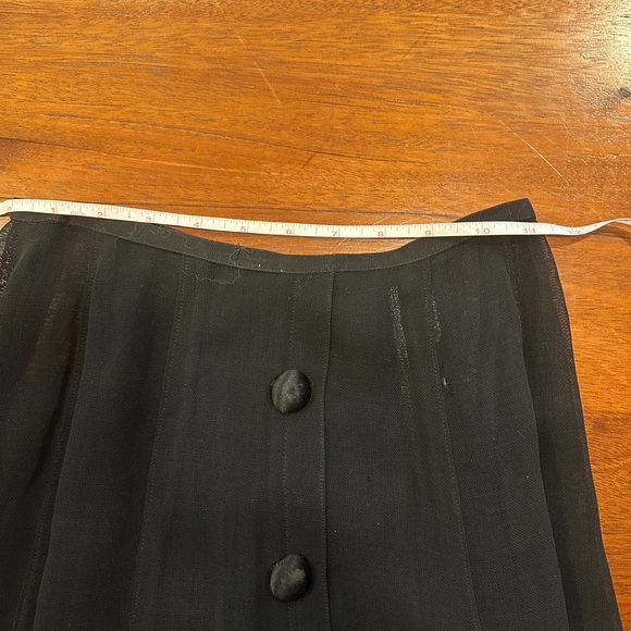 Antique mesh Black faux Button-Down Skirt - Picture 7 of 9